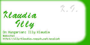 klaudia illy business card